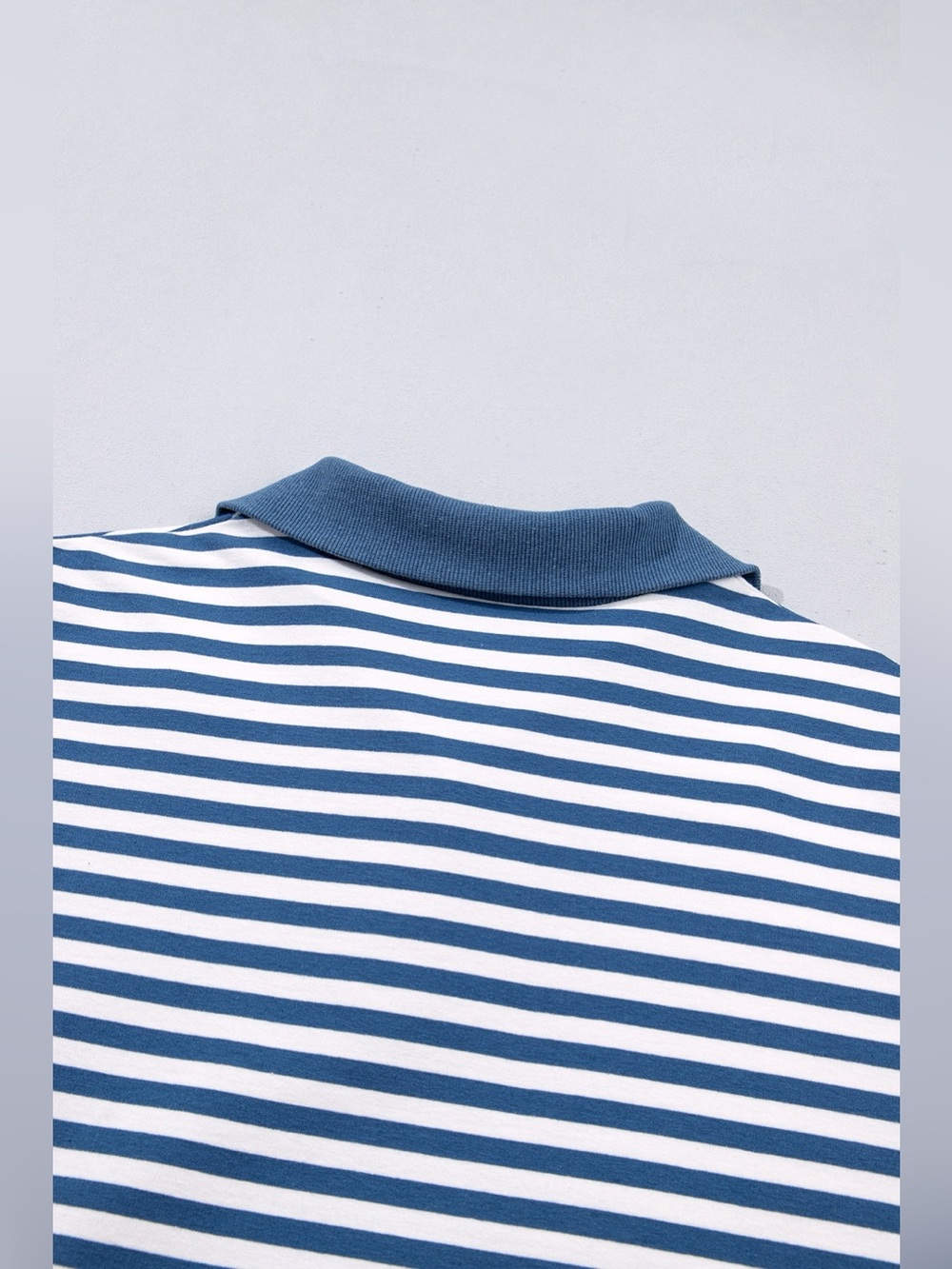 Stripe Color Block Trim Raw Seam Split Hem Loose Sweatshirt - Picture 12 of 16